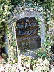 Das Grab Susanne Mayers auf dem jüdischen Friedhof Oberdorf (Aufnahme 2012).